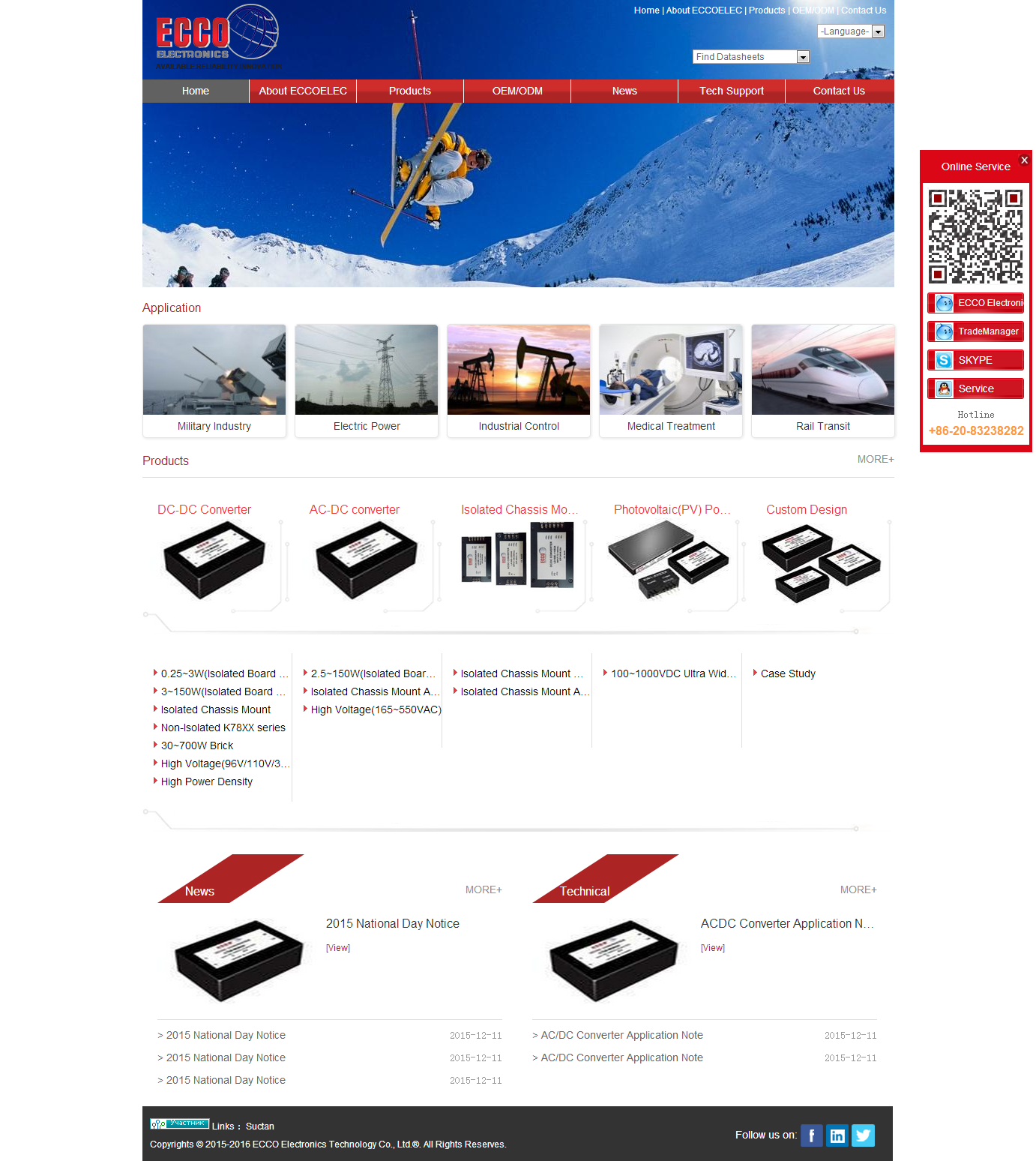 ECCO Electronics new webside has been launched